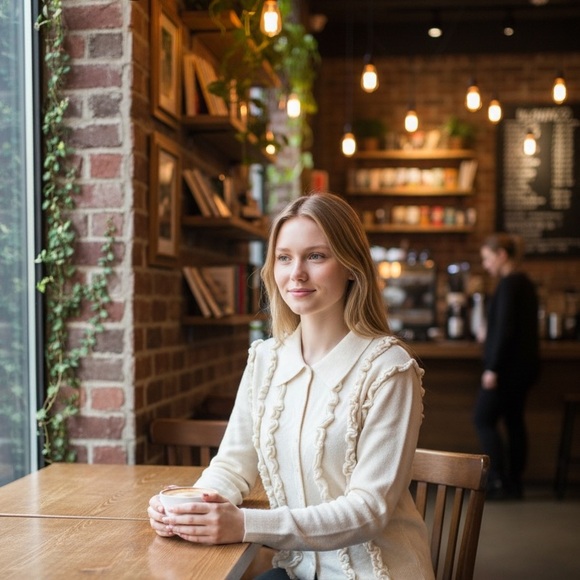 Don Rakow Vintage Ruffled Cashmere Cardigan - Picture 2 of 7